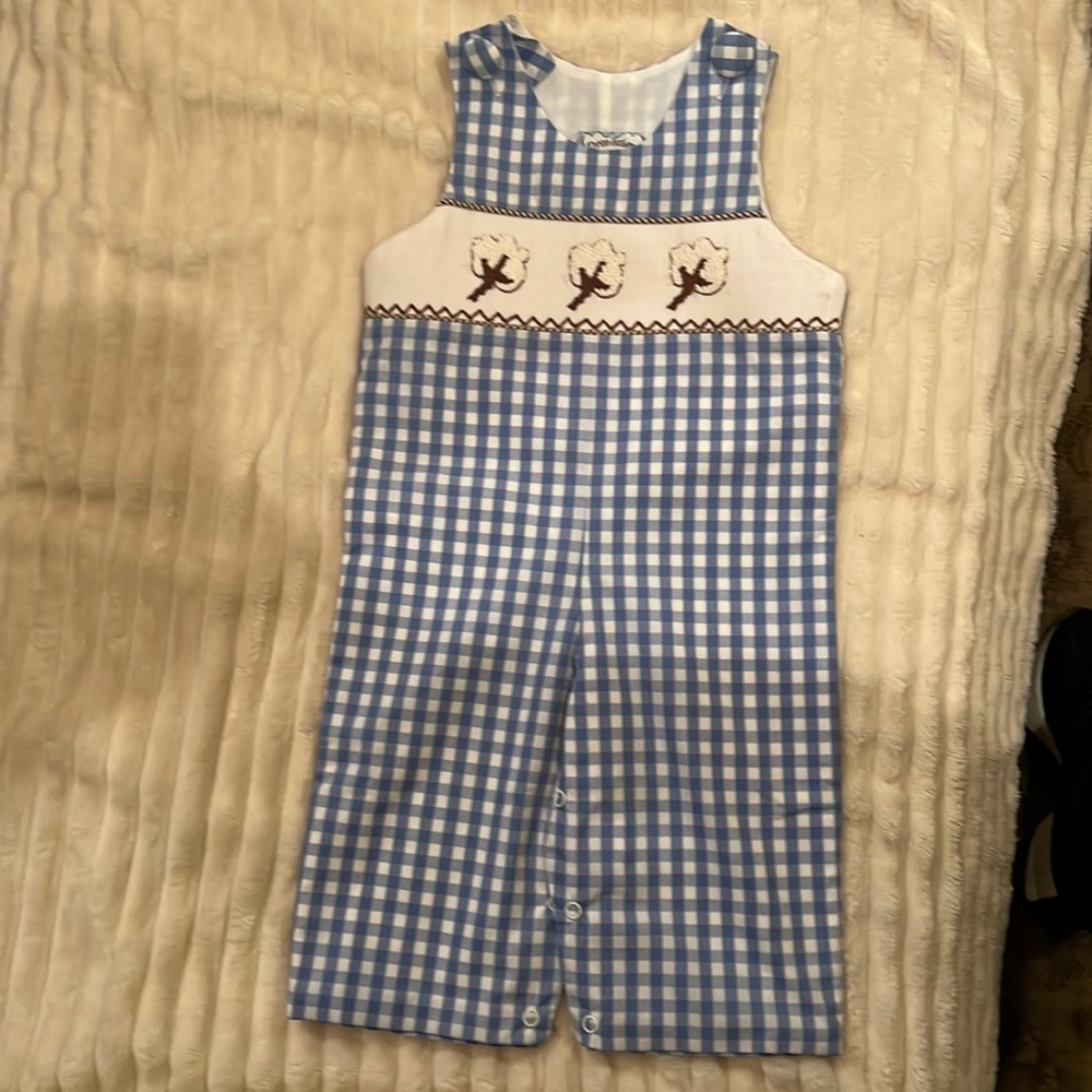 Three Sisters smocked Boy Jon Jon NWT
